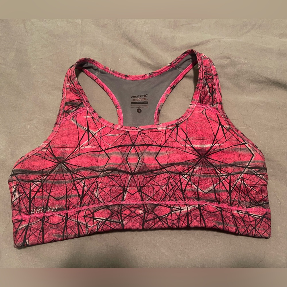 Pink and Black/gray Nike Sports Bra
